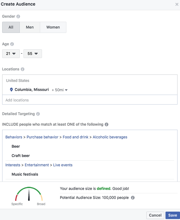 how to create facebook audience